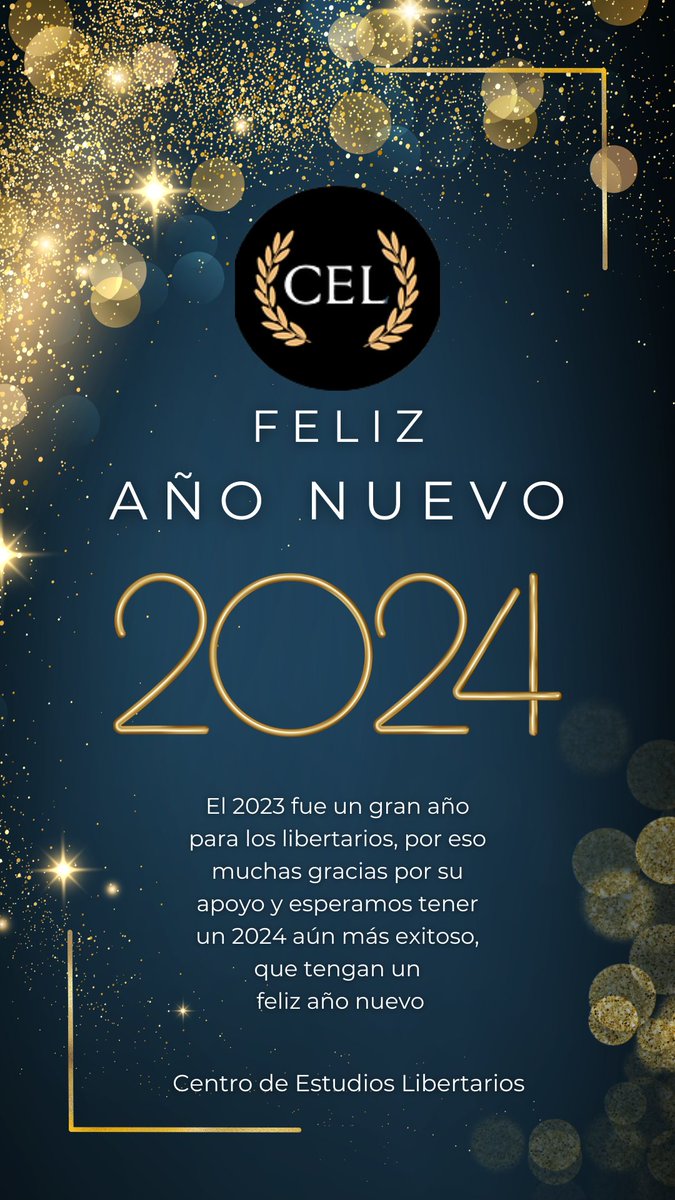 CEL_Chile's tweet image. El 2023 fue un gran año para los libertarios, por eso muchas gracias por su apoyo y esperamos tener un 2024 aún más exitoso, que tengan un feliz año nuevo.
Centro de Estudios Libertarios