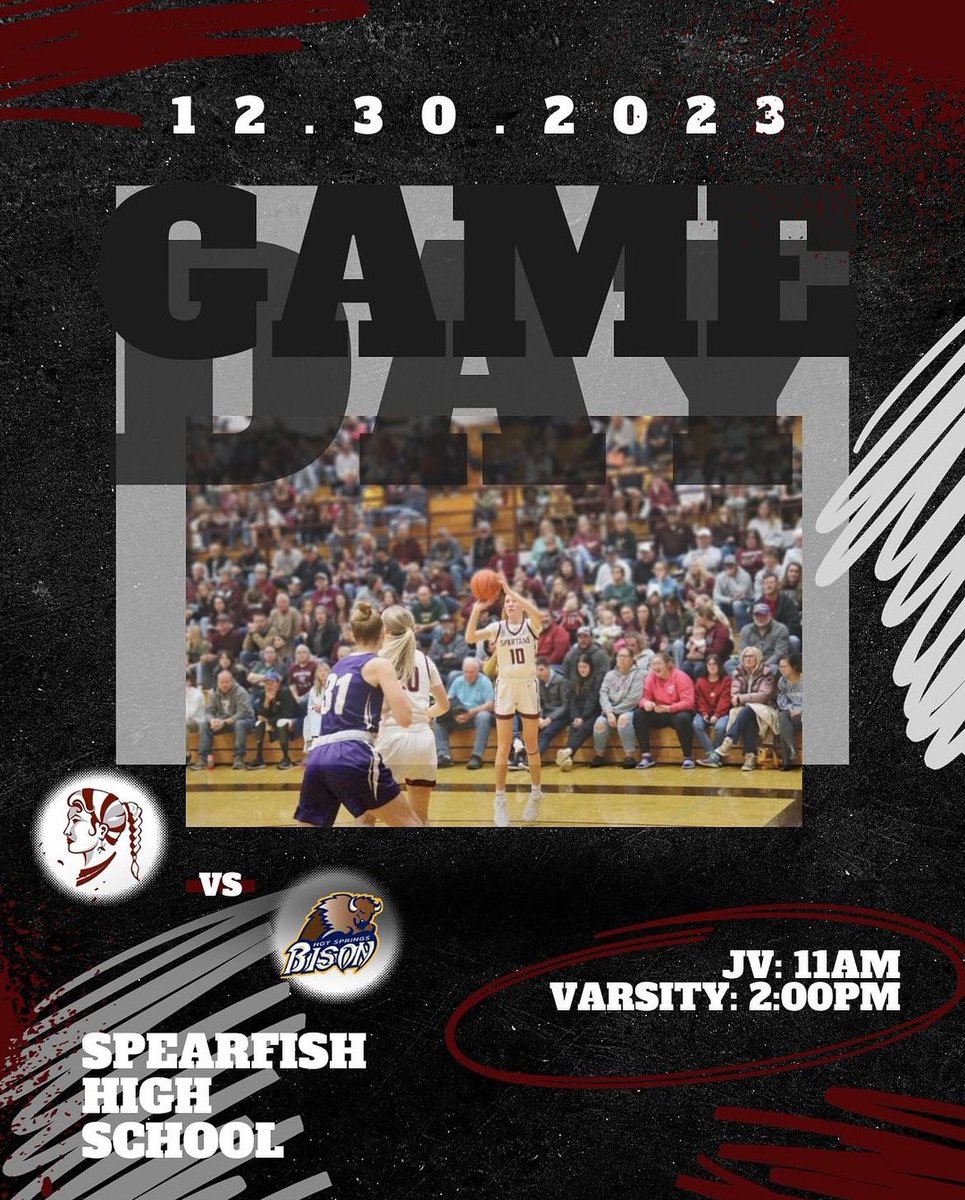 Game Day!! #WEWILL <a href="/SpartanGBB/">Spearfish Spartans GBB</a> 
🆚 Hot Springs
📌 Spearfish High School
📺 youtube.com/@spearfishspar…