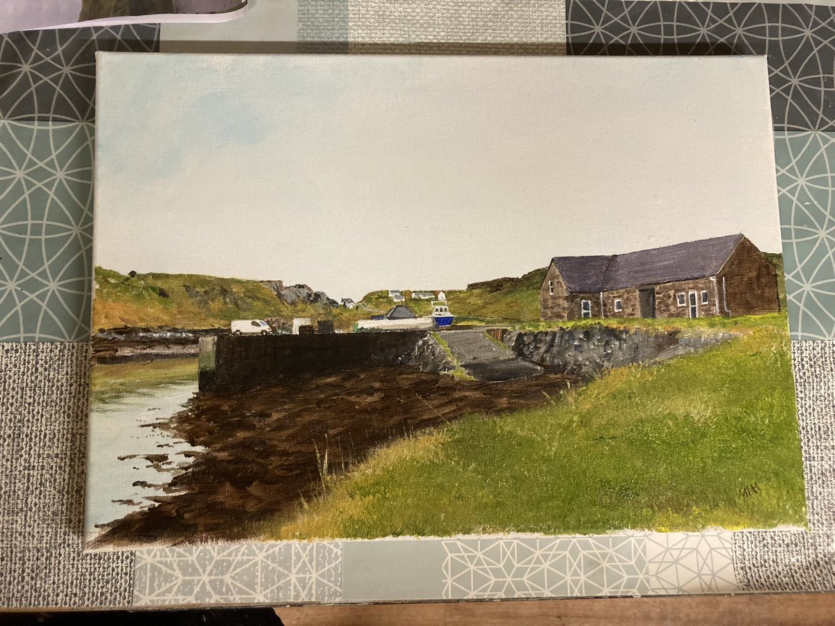 MacleanArtist's tweet photo. Just finished, Carloway Pier in acrylic paint on canvas approx 12x16 inches #art #artist #artistsoftwitter #painting #carloway #pier #coastal #Scottish #scotland https://t.co/e6sxUxyjph