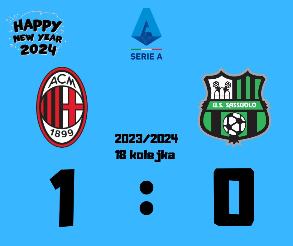 wofutbolu's tweet photo. #MILSAS

Milan na zakończenie roku pokonuje po trudnym meczu na San Siro niewygodne Sassuolo! ⚽

🔴⚫ Milan 1:0 Sassuolo 🟢⚫

⚽ Christian Pulisic 59' https://t.co/TzTuWOlfzR