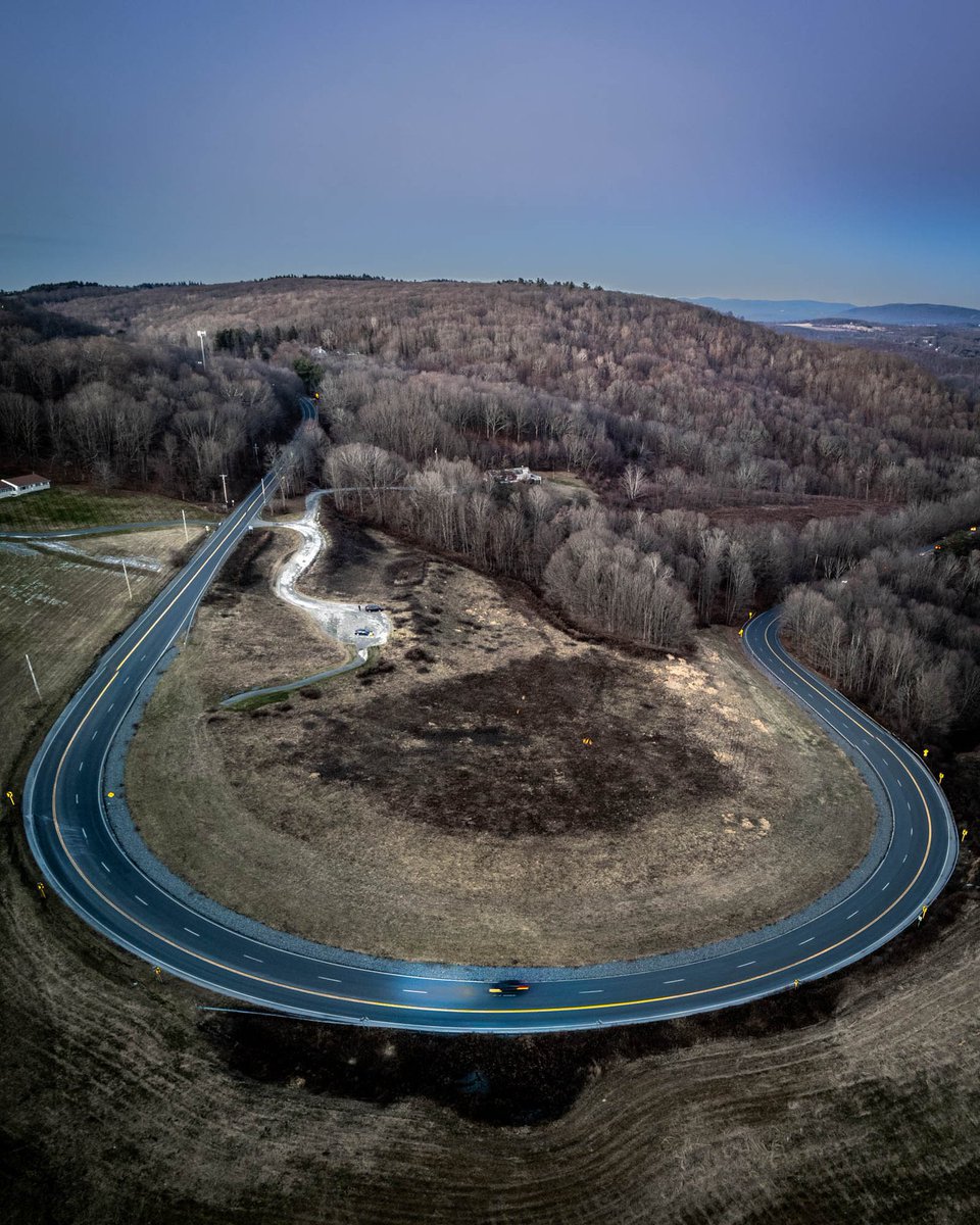 @TheHudsonValley Here’s a shot from my drone of the 180 degree turn of Rt 44 in Amenia.