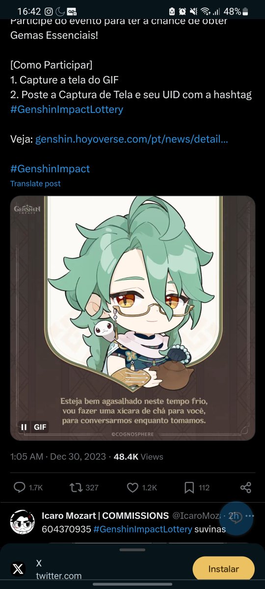 howlongnox's tweet photo. @GenshinImpact #GenshinImpactLottery 
611427628 https://t.co/8L1JdVXDX4