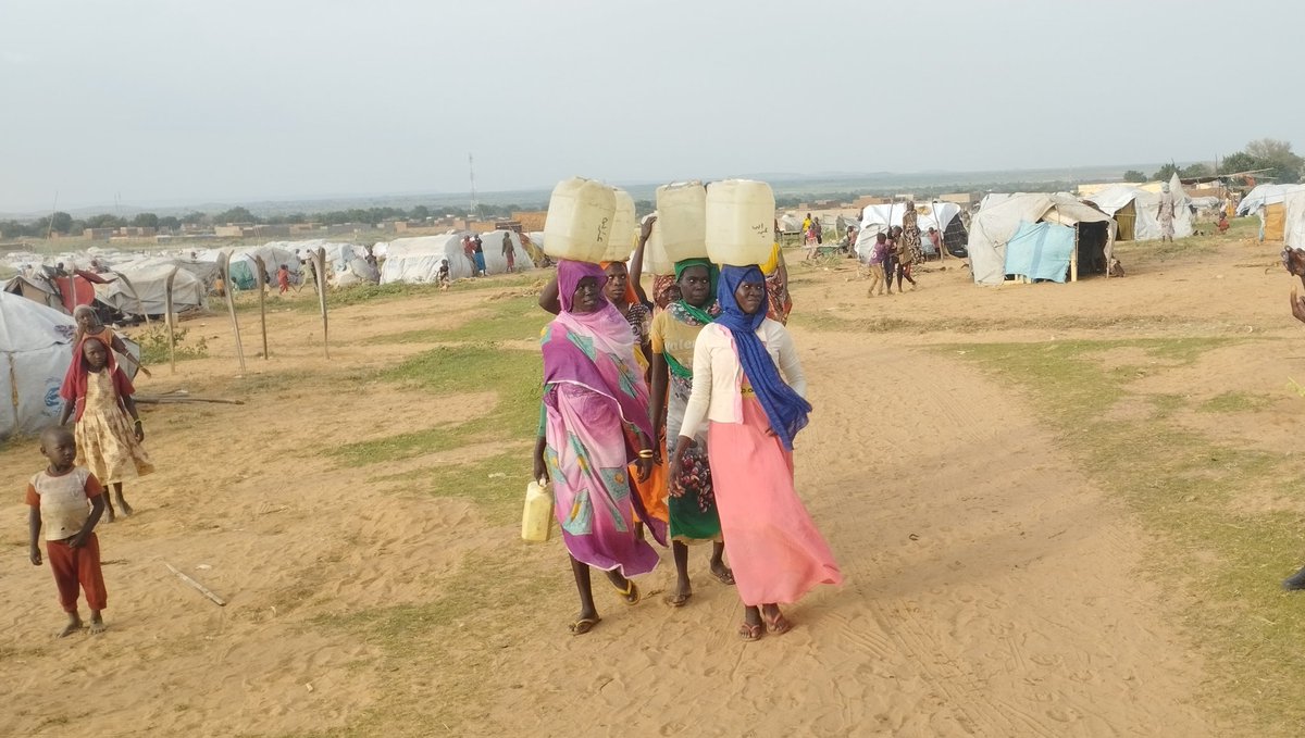 voice_el64499's tweet photo. More than eight thousand hundred refugees in East Chad are waiting for humanitarian aid almost six months after fleeing from El-Genaina Sudan to Adra Chad.
#ElGenainaVoice 
#صوت_الجنينة
This photo was taken at Adre camp. https://t.co/YFgAL1CAGl