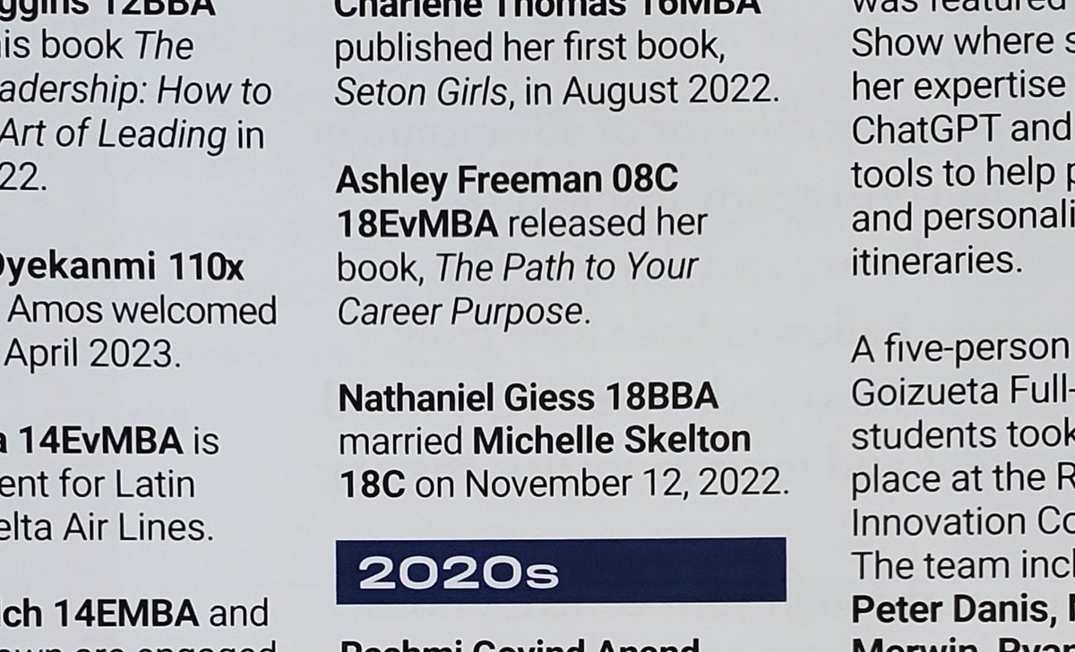 Honored to make it into the class notes for @EmoryGoizueta's Emory Business Magazine with my book 🥰 First time I've ever been in class notes! CareerPurposeBook.com #classnotes #alwaysemory #alumni #alumninews #author #MBA #alum