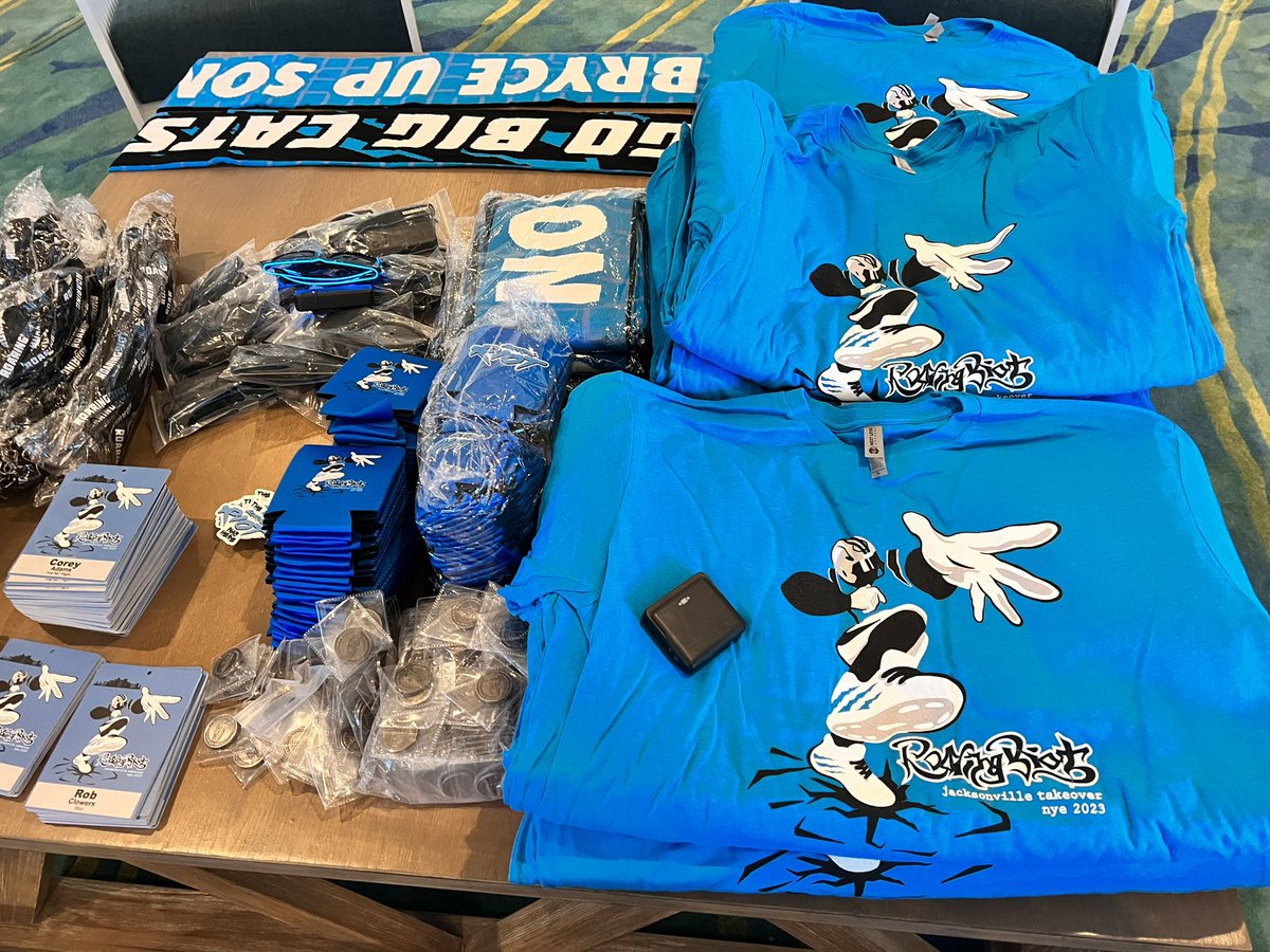 roaringriot's tweet photo. Come by the lobby and grab your stuff for the #JAXTakeover if youโre in town already! https://t.co/QFtVo4UygZ