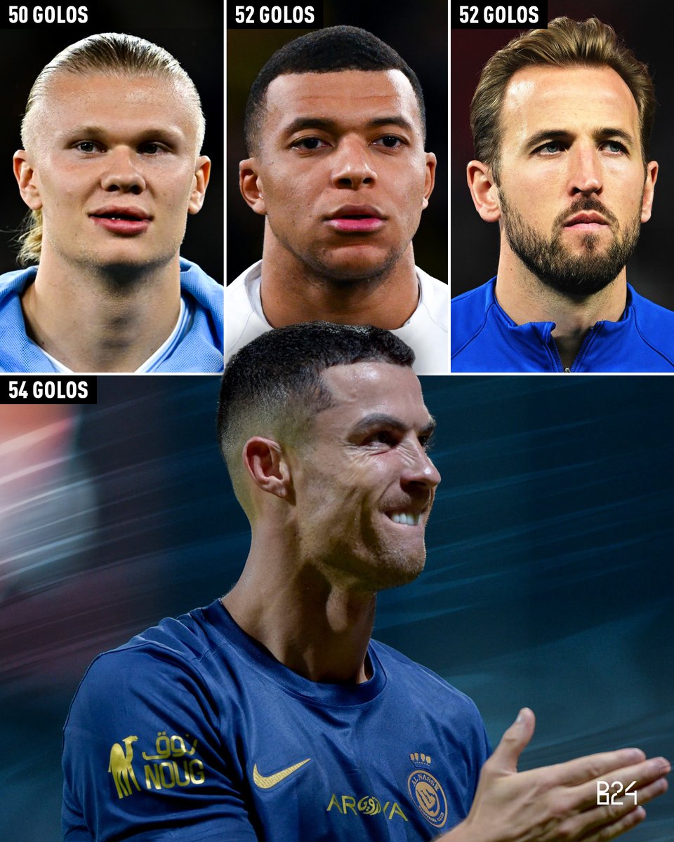 B24PT's tweet image. Ronaldo, aos 38 anos, foi oficialmente o melhor marcador do futebol mundial em 2023 🐐