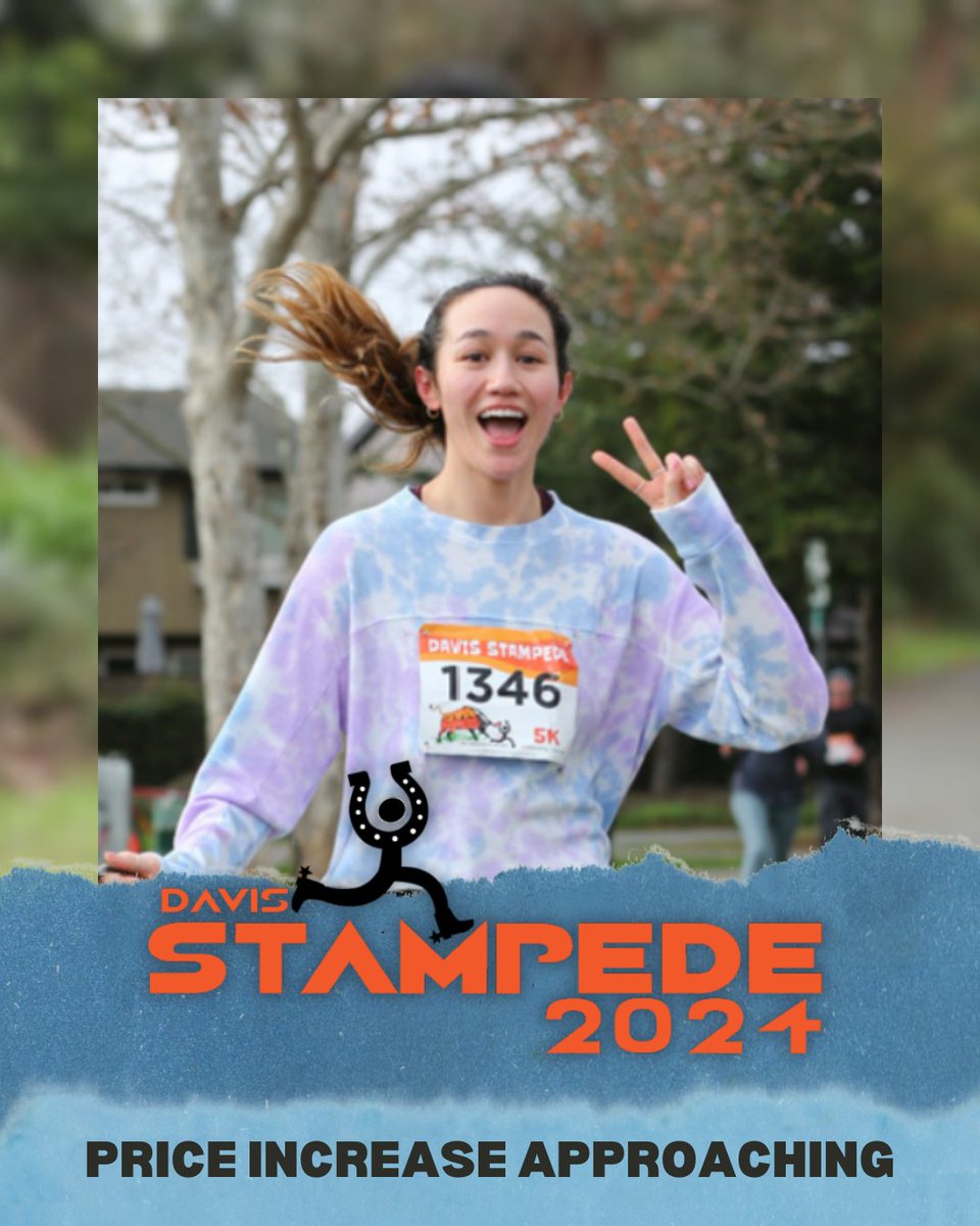 acopfoundation's tweet photo. ⏳The early entry registration period for the Davis Stampede concludes on Friday, January 5. Register at: https://t.co/xZm1tmsruS

Race day is Sunday, February 25, 2024. https://t.co/BwEXsy8Dui