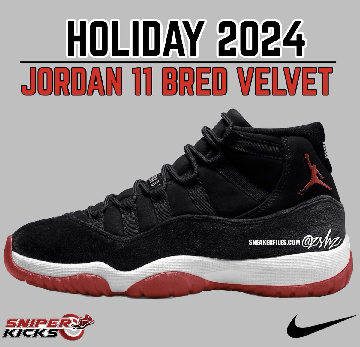 WOW!! 2024 WE WILL GETTING A WMNS VARIATION OF THE AIR JORDAN 11 BRED! AIR JORDAN 11 BRED VELVET 🌹 THIS MIGHT BE THE MOST AIR JORDAN 11 WMNS EXCLUSIVE OF ALL TIME‼️ @zSneakerHeadz