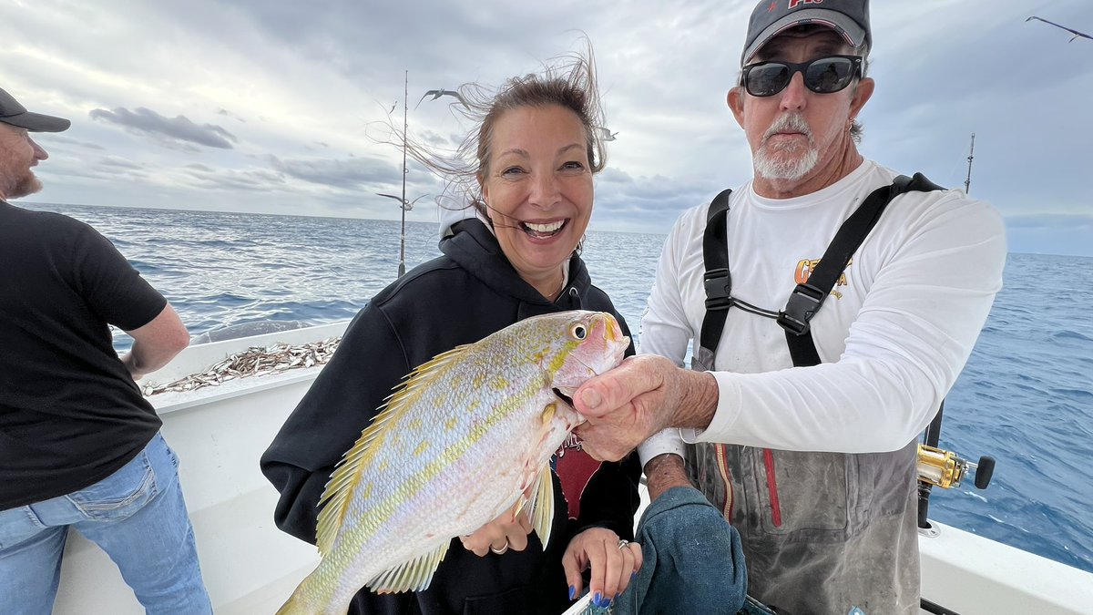 ChiefDogKevin's tweet photo. Great day #fishing with Barbies cousin-haven't seen in 40 plus yrs #keywest #floridakeys  @barbiedoll_eyw on deck #grouper  #yellowtailsnapper #nurseshark x2! https://t.co/0fsqT9y1R0