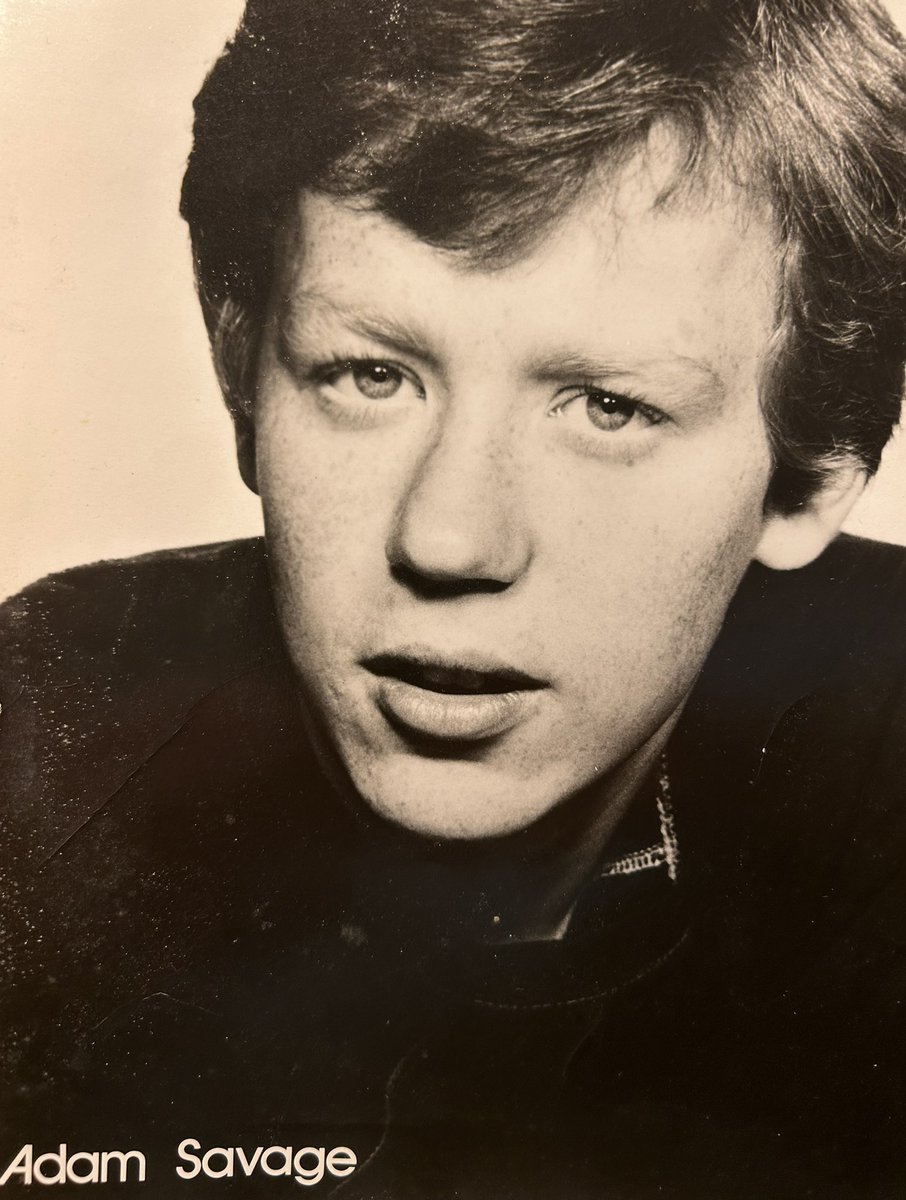 DearAnnaOlson's tweet image. I was organizing my ‘archive’, from back in my college days, and came across this headshot of Adam Savage.