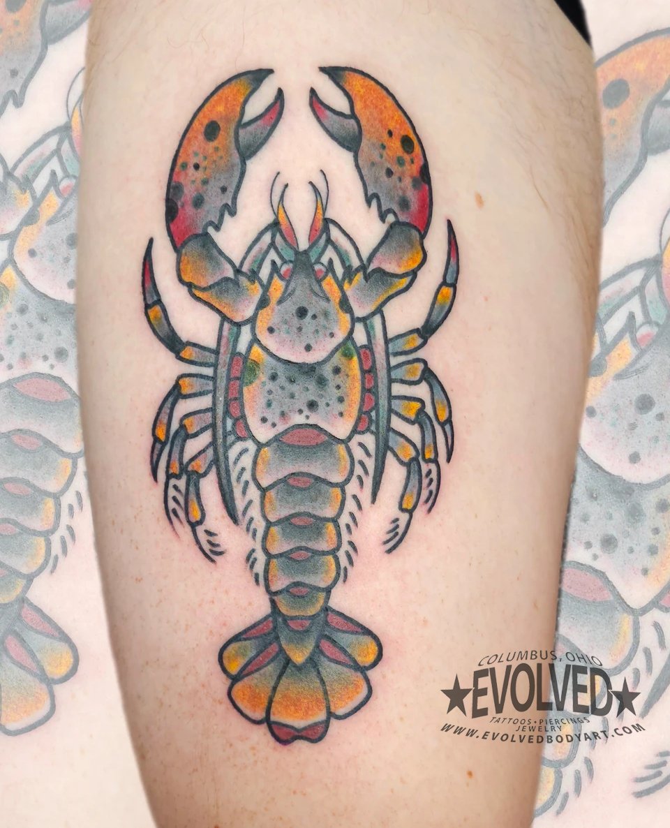 EvolvedBodyArt's tweet photo. Crustacean tattoo by Joe Stevens! https://t.co/nT12VPYOGu