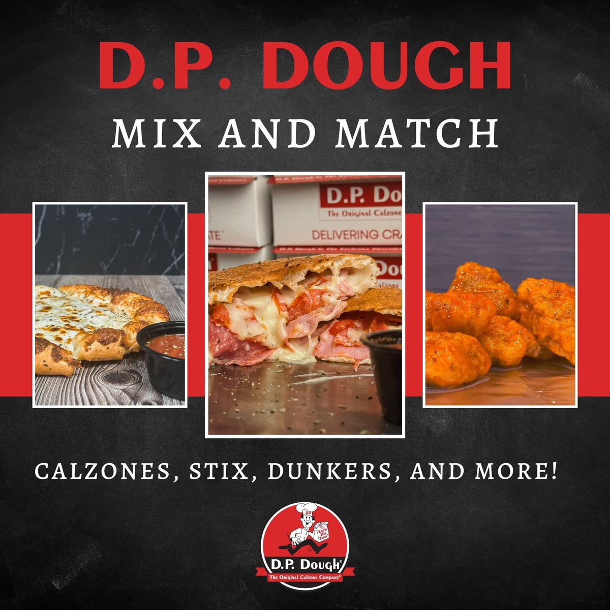👨‍🍳Tonight's the night for flavor fusion at D.P. Dough Denton! Mix n Match ANY 2 or MORE! Order on the app for exclusive loyalty rewards and turn tonight into a feast of fun!! 🥟 dpdough.com/appstore

#denton #dentontx #dentontexas #downtowndenton #dpdoughdenton #unt #twu