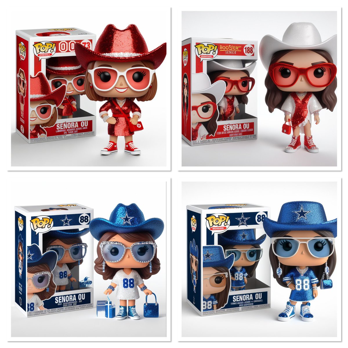 senoroukc's tweet photo. Señor OU & Señora OU plus @boomerjerry56 all 3 hopped on the SuperFan Funko Pop trend! 🌟 Share your favorite in the comments! #FunkoPop #SenorOU #BoomerSooner #BoomerJerry56 #SenorOUSteelers #JerryLewis #HereWeGo #DallasCowboys #ESF #EliteSuperFans #FansAgainstBullying https://t.co/GswQ2y5Xap