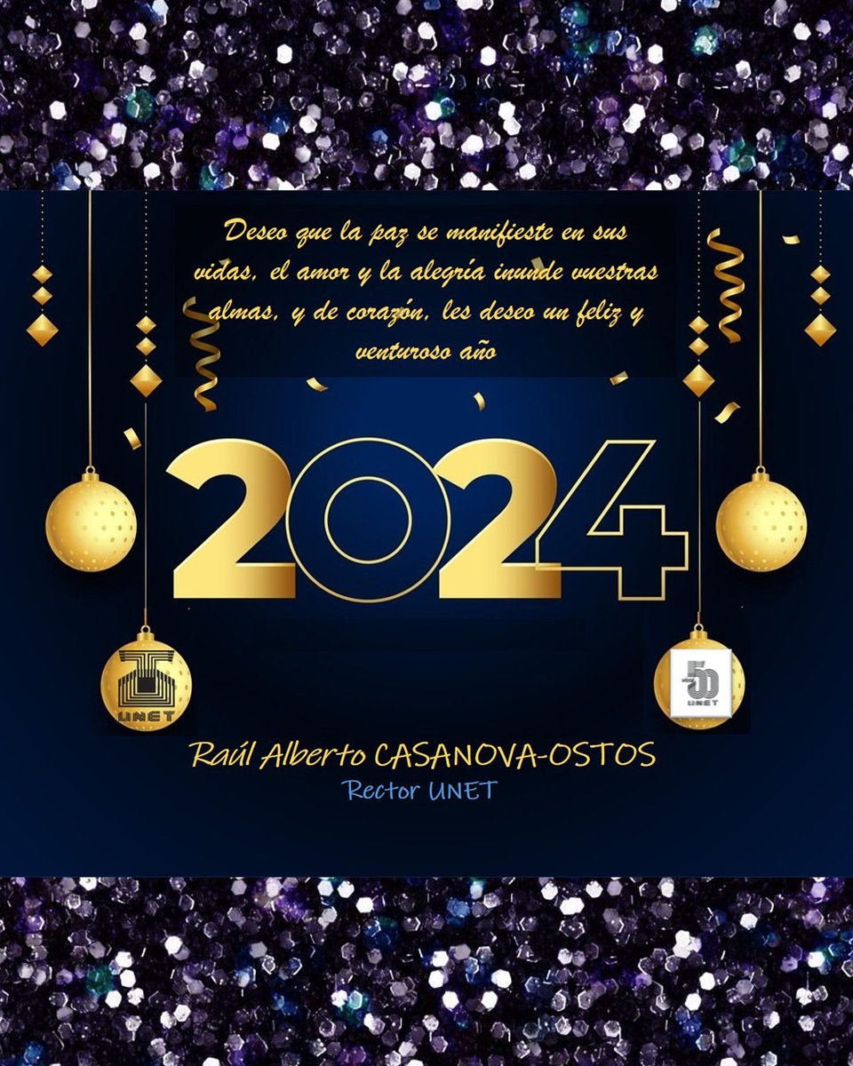 UNEToficial's tweet image. Deseo que la paz se manifieste en sus vidas, el amor y la alegría inunde nuestras almas, y de corazón, les deseo un feliz y venturoso año 2024.

Raúl Casanova-Ostos
Rector UNET
@Abejaarr

UNET, ¡Somos del Táchira... su Universidad!

#UNET #Táchira #Venezuela