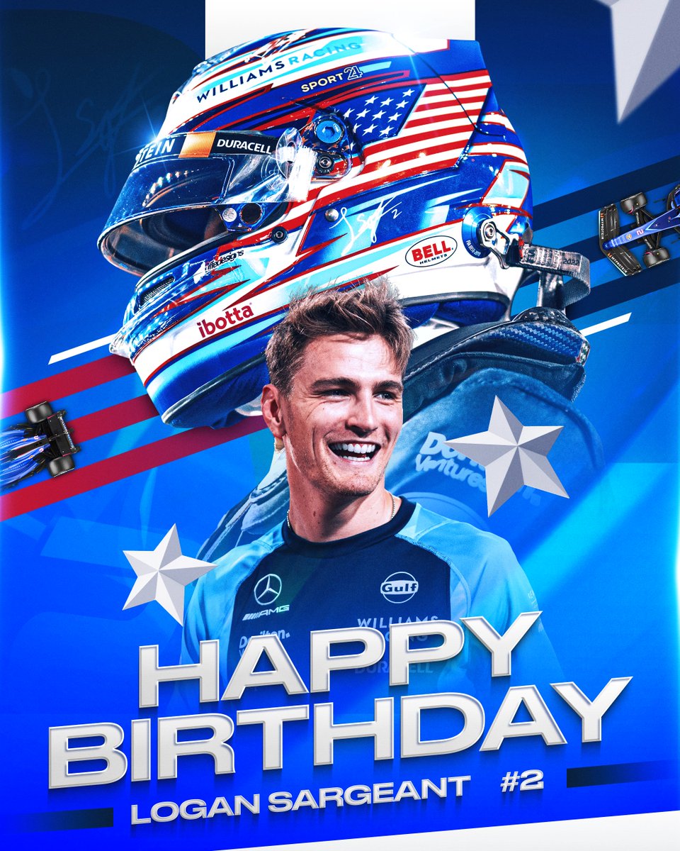 WilliamsF1's tweet photo. HBD, LOGAN! 🥳

Join us in wishing @LoganSargeant a very happy birthday! 🎂 https://t.co/JP9yhei8WB