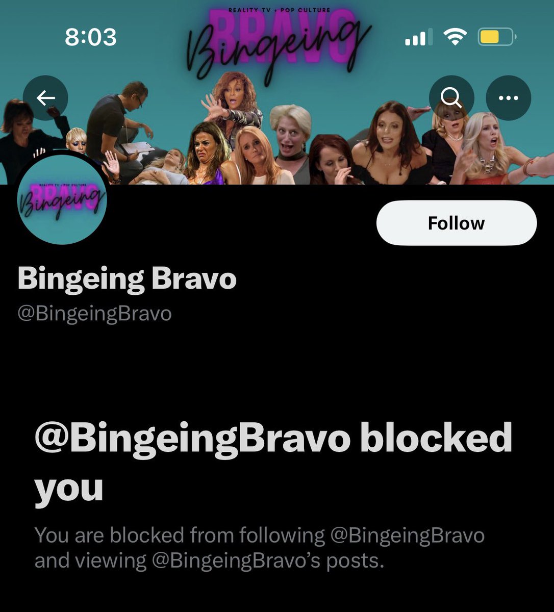 innerbitter's tweet photo. A THRILL to be blocked by hacks ☺️ https://t.co/WVuLEwegm9