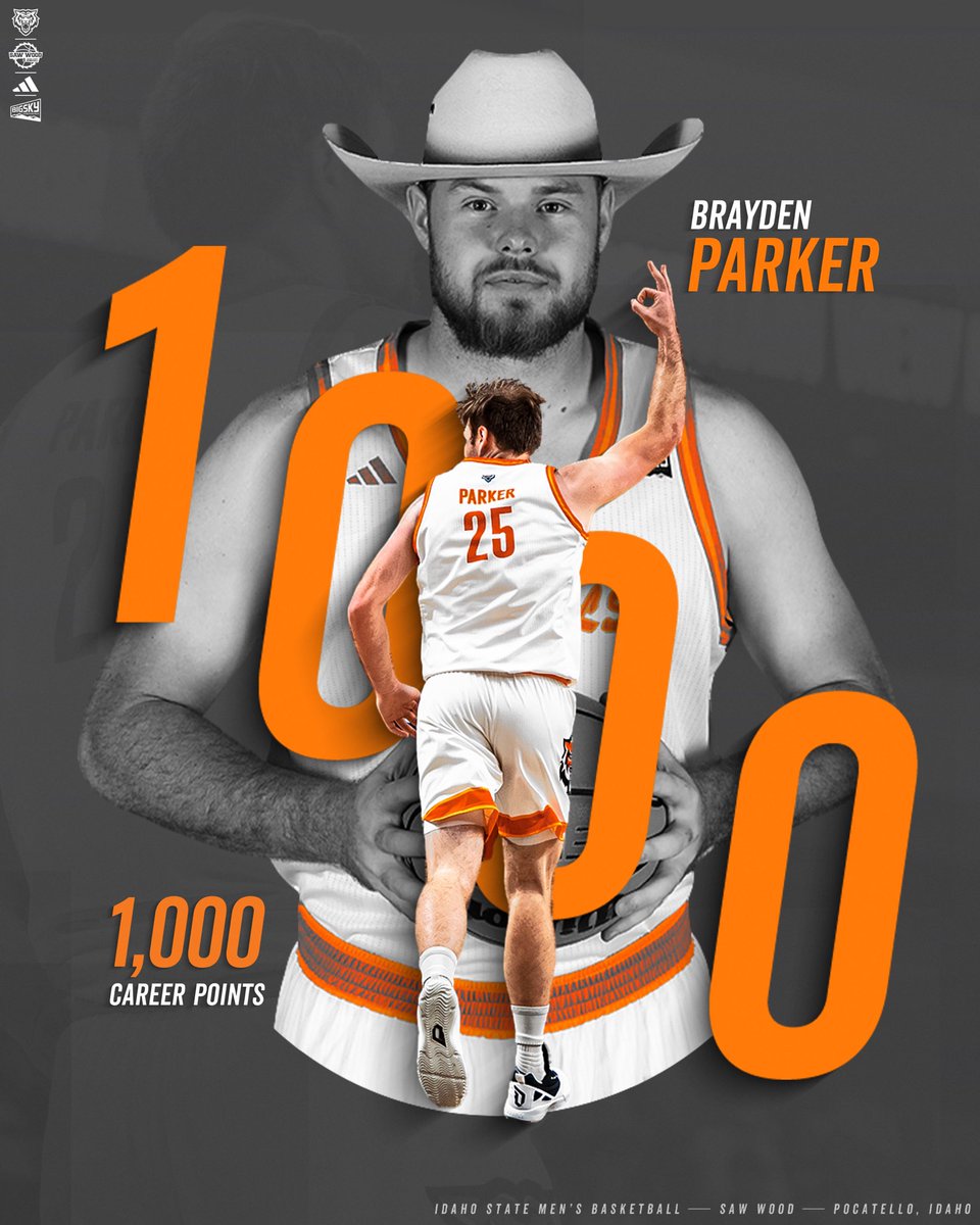 With 24 points in tonight’s game vs Montana Brayden Parker joins the ISU record books, becoming the 25th 1,000 point scorer in Bengal history‼️

#SawWood // #RoarBengalsRoar