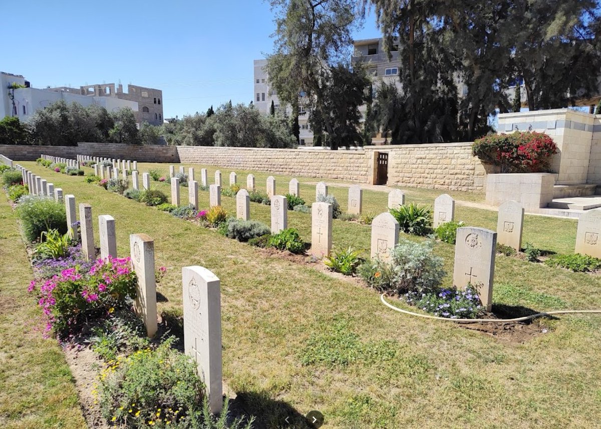 And there's the Gaza War Cemetery, northern outskirts of Gaza City, where 111 Australians are buried. It's not clear whether Israel has bombed or bulldozed it yet. vwma.org.au/explore/cemete…