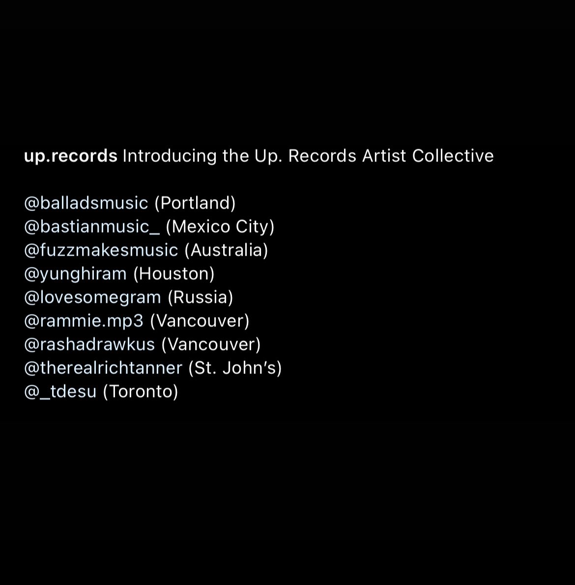Stoked to announce that I’ve officially joined <a href="/Up_Records_/">Up.</a> w/ the launch of their new artist collective. Up. Records were the first people to put me on when I started Ballads. We got a stacked roster and it’s an honor to be apart of this. 🆙 taking over 2024