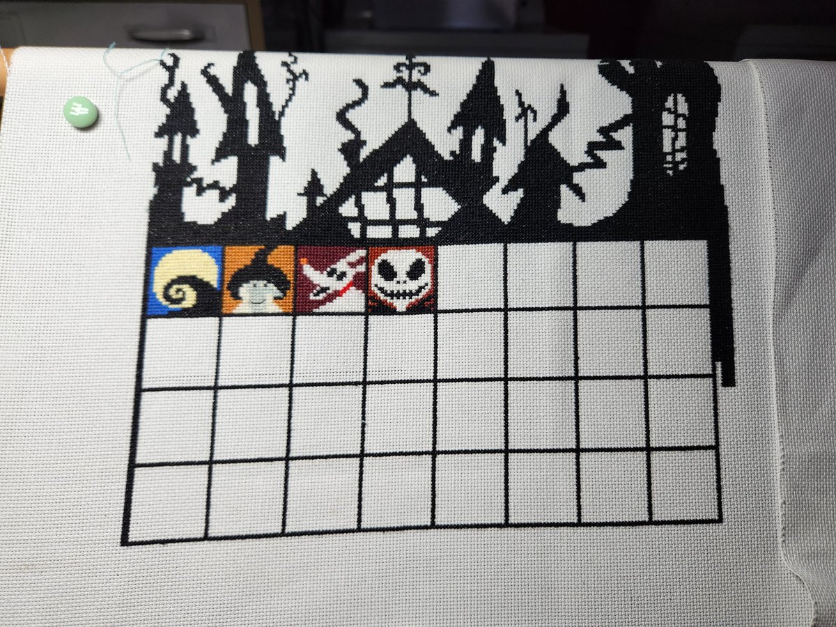 6-2021-'Nightmare Before Christmas SAL' by Story Stitches. Room 4, Finished!