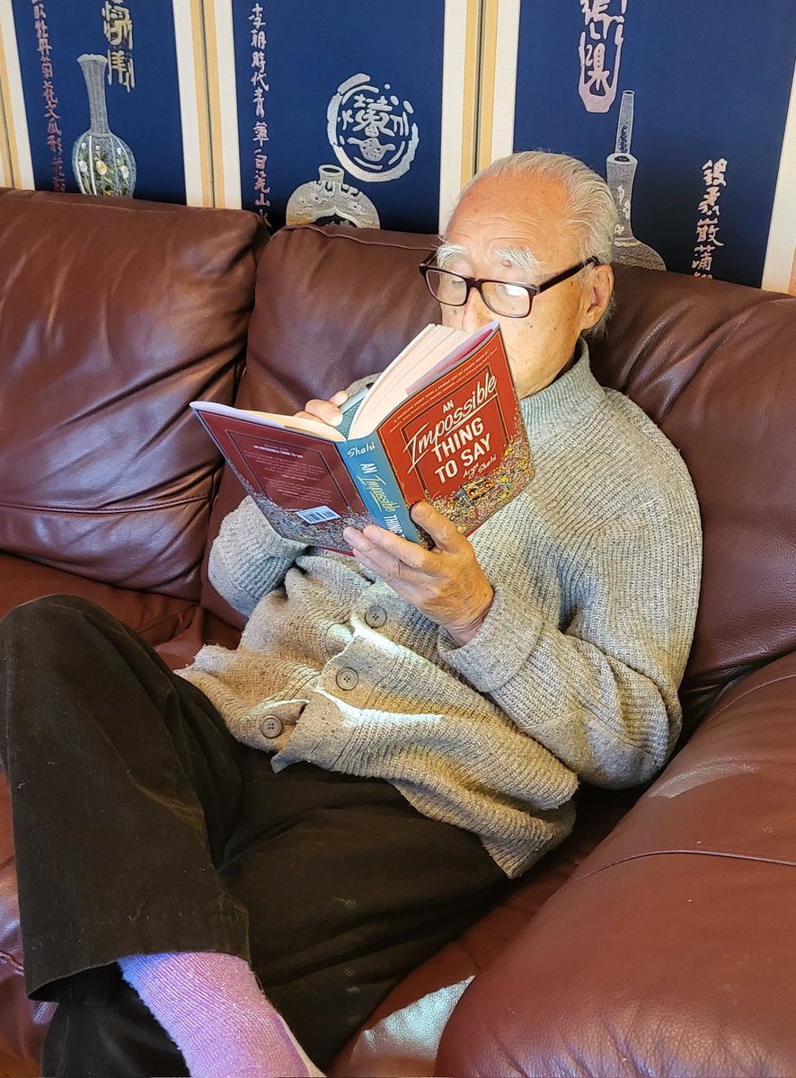 Every year when he visits for the holidays, my now 89-year-old father asks me for a YA novel to read. This year, I gave him AN IMPOSSIBLE THING TO SAY by @AryaShahi. He loves it. @angiecthomas @acevedowrites @AllidaBooks