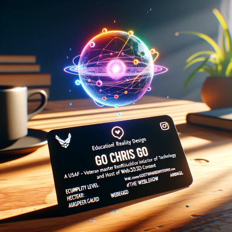 GoChrisGo_xyz's tweet photo. #DesignTournament Round5
#3DWebDesign #Holography
#AugmentedReality #AirBizCards #Design by @GoChrisGo_xyz https://t.co/AOYuD9stz1