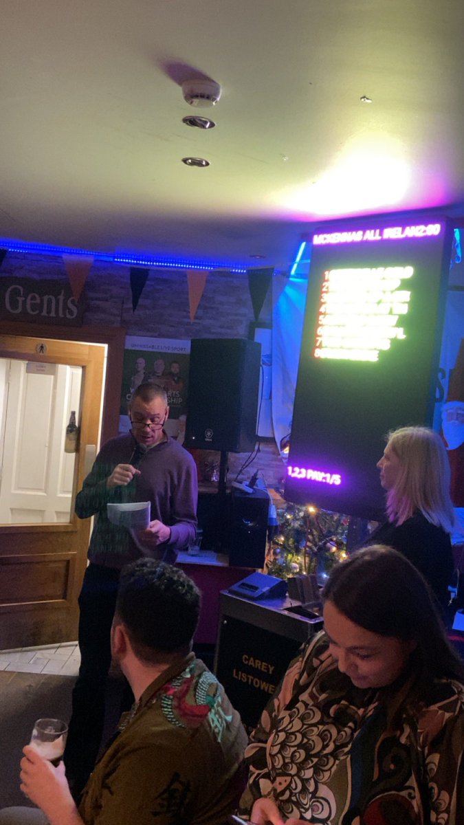 @patcashhealy working his magic here in Christys. Great Night so far. Plenty more races to go 🖤💛🖤💛