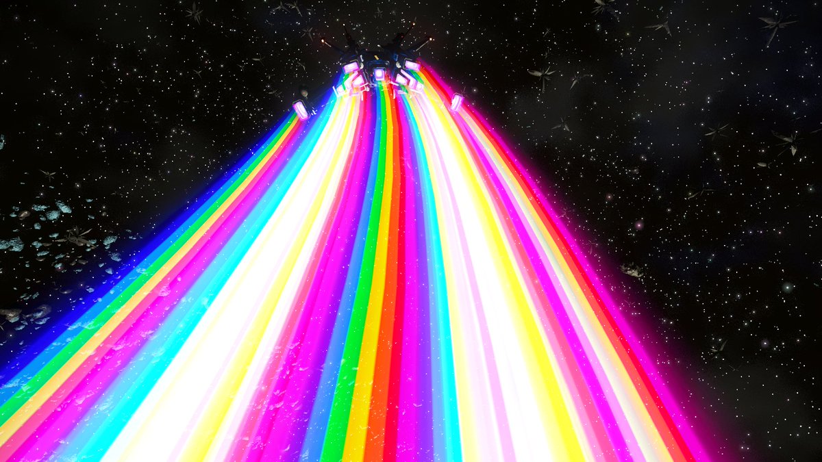 __BadHatHarry's tweet photo. Unicorn powered thrust from a total of 13 engines.  
@NoMansSky @hellogames 
#NoMansSky #hellogames #space
@KevinSpacey https://t.co/qOY5GlvjIF
