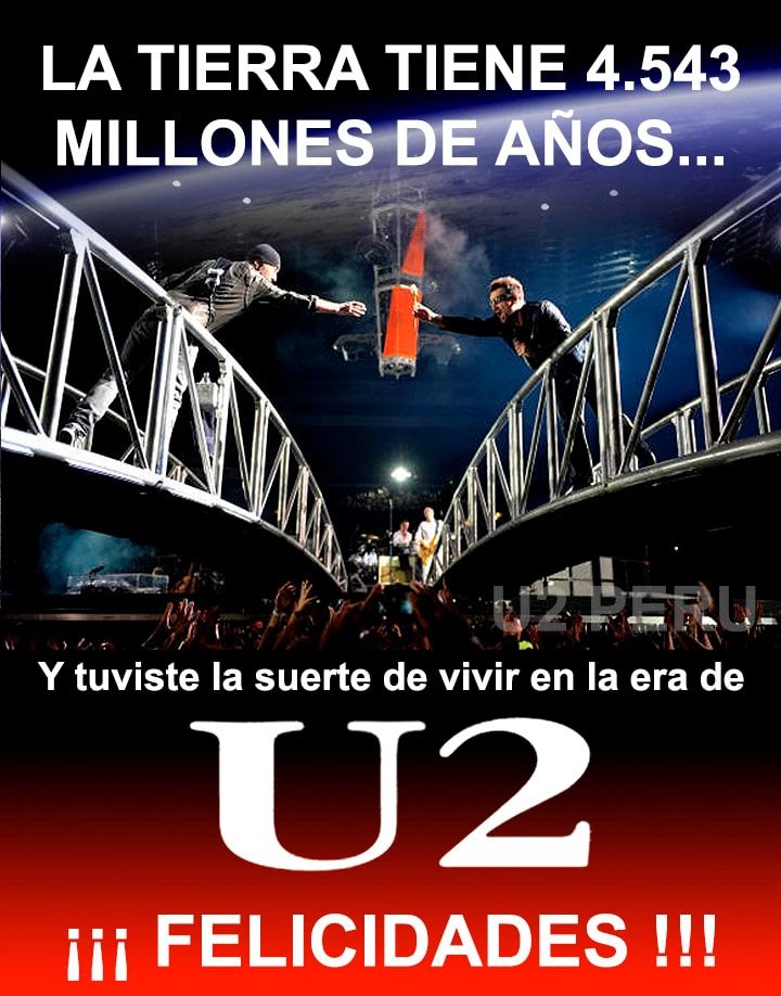 u2peru's tweet photo. De verdad, a veces no nos damos cuenta de lo afortunados que somos... 🤩🤩🤩🤩
#U2 #U2meme #Bono #TheEdge #AdamClayton #LarryMullenJr #felicidades #congratulations #U2era #U2age https://t.co/poufDqp7lR