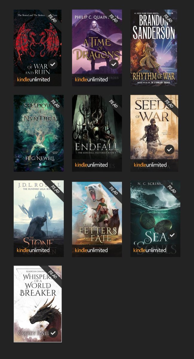 My top 10 reads of 2023, all were 4.5 - 5 ⭐ and should not missed! 📚

Thank you to each and every author on this list for their continued passion making these incredible journeys! 🍻

#indieauthors #topreads #fantasybooks #BooksWorthReading