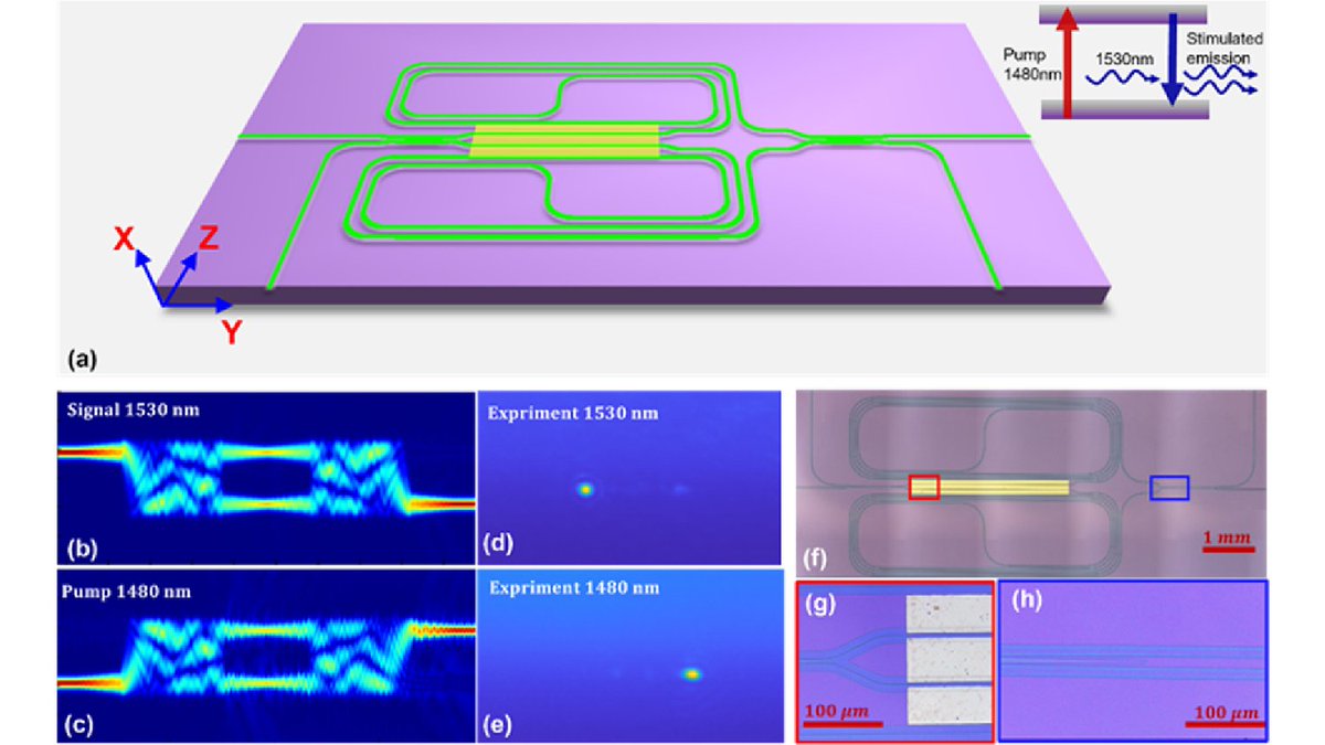 OpticaPubsGroup's tweet photo. An Editors’ Pick via #OPG_OL: On-chip coherent beam combination of waveguide amplifiers on Er3+-doped thin film lithium niobate https://t.co/apMhqEK35O #IntegratedOptics https://t.co/4ZsqSWBa4t
