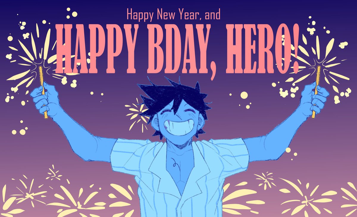 HIKICOMIC's tweet photo. 🎉🍾The HIKI team wishes YOU a happy new year, and a happy birthday to HERO! A kind, thoughful friend, and everyone's big brother.🍾🎉
 We hope you all stick with us for the rest of this journey! We´re very exited for what this year brings for us!
. https://t.co/AEYKgjAEIh