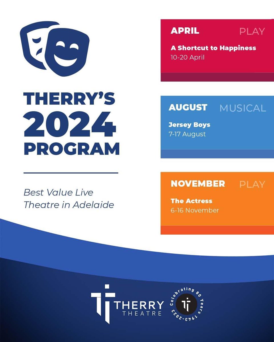 Subscribe to our 2024 Program. It’s the best live theatre value in Adelaide!
It’s a mixed bag of comedy, drama and music. Therry.org.au
#adelaide #southaustralia #theatre #adelaidetheatre #therry #whatsonadelaide