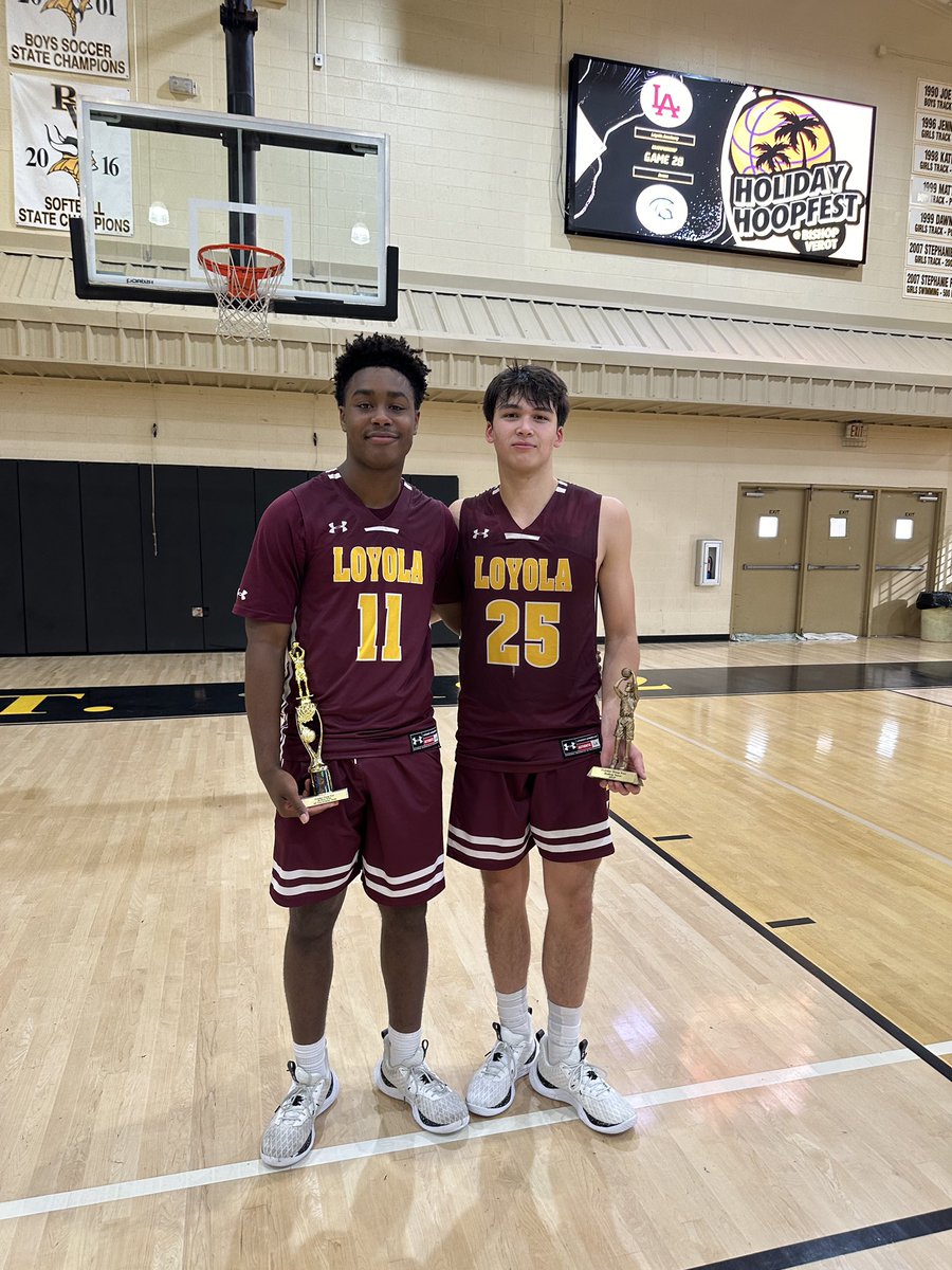 Congrats to Our Guys who were selected to The Holiday Hoopfest All Tourney Team. Donovan Robinson and MVP- Miles Boland!! Well deserved honors fellas!!