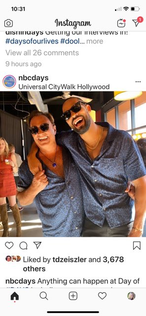 Mama_Hooch's tweet photo. #SillySaturdaySmiles @ThaaoPenghlis and @LamonArchey laughing it up and being good sports #DOD2019 Of course the Greek wears it best and that chest comes in first too! #greatfashionsense #missingthemboth @DaysPeacock https://t.co/lmeC4vQWID