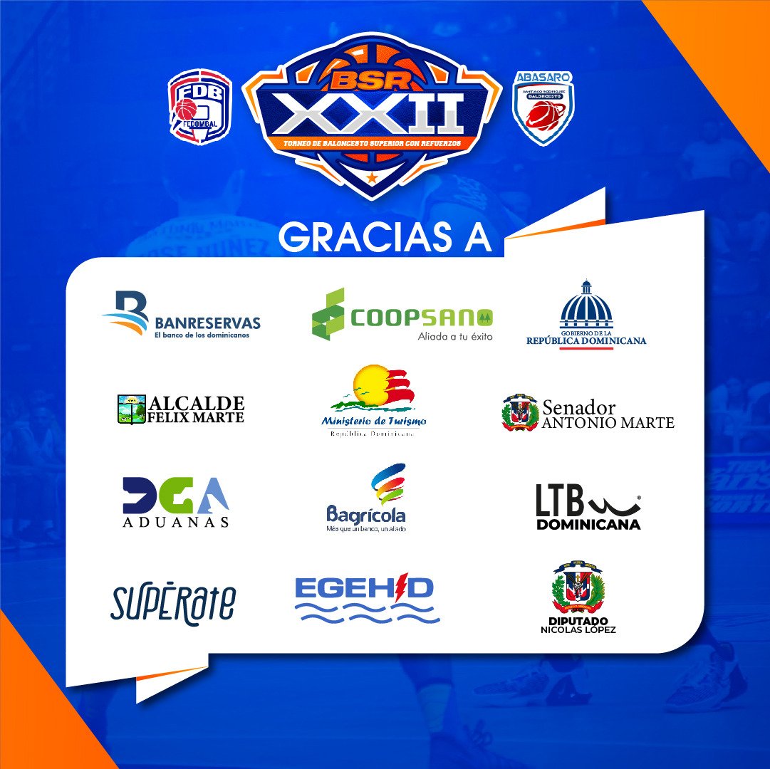 quiracho's tweet photo. Gracias por el apoyo al torneo de Baloncesto más grande de toda la linea noroeste #XXllTBSSR2023
@spereyrarojas @BanreservasRD @DavidColladoM @TurismoRD @PresidenciaRD @SanzLovaton @aduanard @Coopsano @nicanrodriguez @bagricolaRD @SuperateRDO @GloriaReyesG @egehidrd @DiputadosRD https://t.co/onjoN443N3