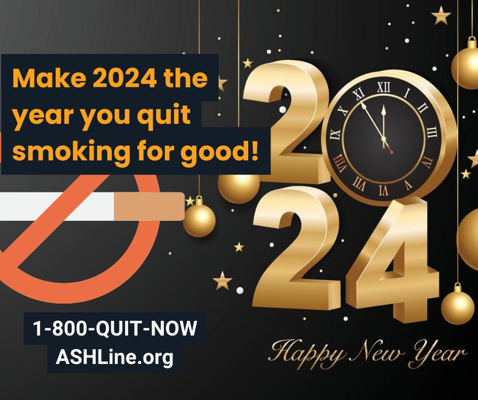 Maricopahealth's tweet photo. What are your goals for 2024? If you use tobacco and are ready to quit for good, reach out to ASHLine for free support and coaching! Call 1-800-QUIT NOW or visit https://t.co/sRooBVg4vr to get started on your healthier future.

#ASHLine https://t.co/0M0TooXBV2