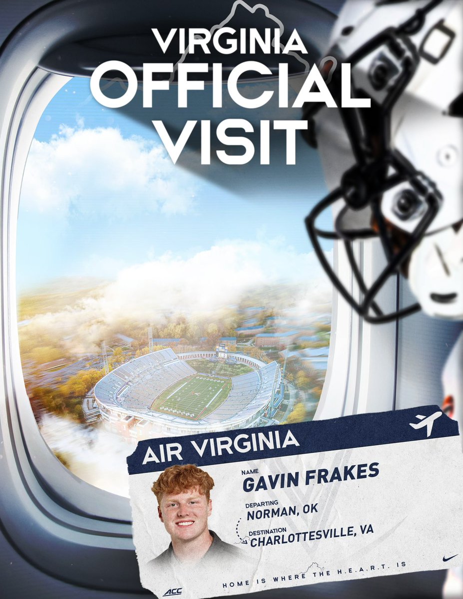 #TYJ Excited to take an official visit to The University of Virginia on January 4-6 !! 🔷🔶 #GoHoos ⚔️