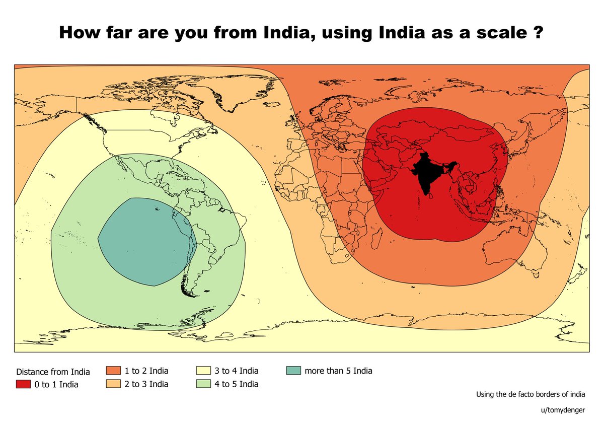 How far are you from India, using India as a scale