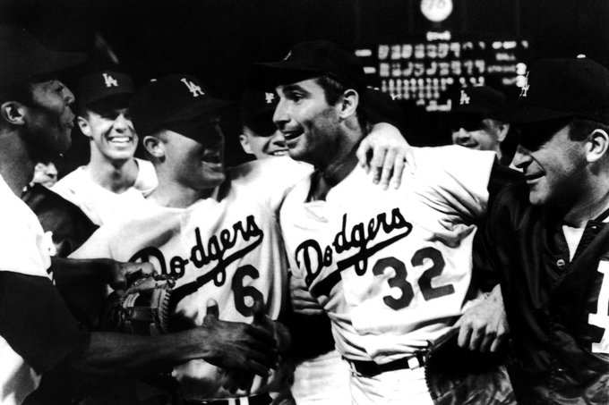 Happy Birthday to Sandy Koufax, born on this date December 30 in 1935. Photo by Bruce Bennett: Sandy Koufax after pitching a perfect game on Sept. 9, 1965. #OTD #BaseballGuterman