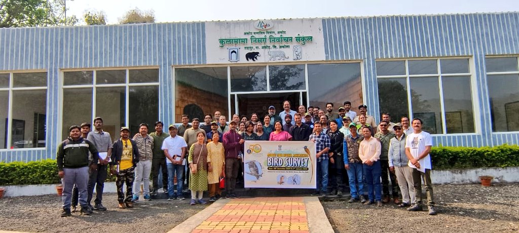 As a part of #GoldenJubilee celebration #MelghatTigerReserve #BirdSurvey 30 Dec 23 to 2nd Jan 24 is underway, 45 Bird Experts from all across India are participating in this survey It will help in documenting the Avi Fauna diversity in Melghat landscape #MelghatTigerReserve