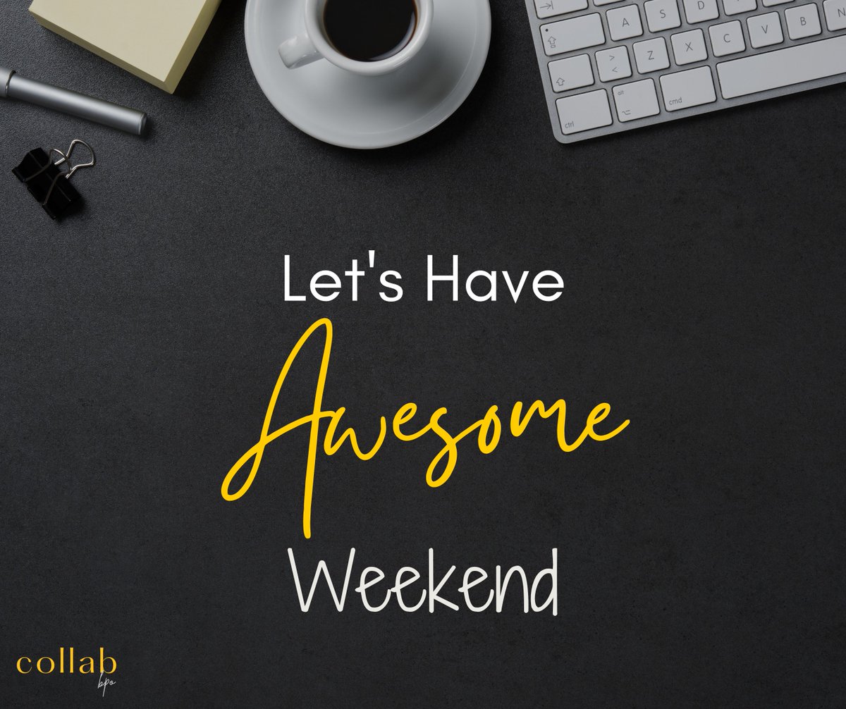 Embracing this long weekend with excitement at Collab BPO!

As we are heading into an extended break

#LongWeekendVibes #TeamCollabBPO #PositiveEnergy #WeekendCelebration #RelaxAndRecharge #HappyWeekend #TimeToUnwind #PositiveVibesOnly #OfficeLife #EnjoyTheMoments #StayPositive