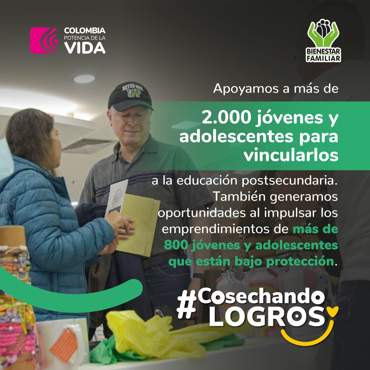 ICBFColombia's tweet photo. #CosechandoLogros| Desde el Proyecto Sueños vinculamos a adolescentes y jóvenes a la educación, priorizando el restablecimiento de sus derechos.

Además potenciamos las habilidades y proyectos de los jóvenes y adolescentes que están bajo protección del ICBF. https://t.co/MB8ZaeLd0n