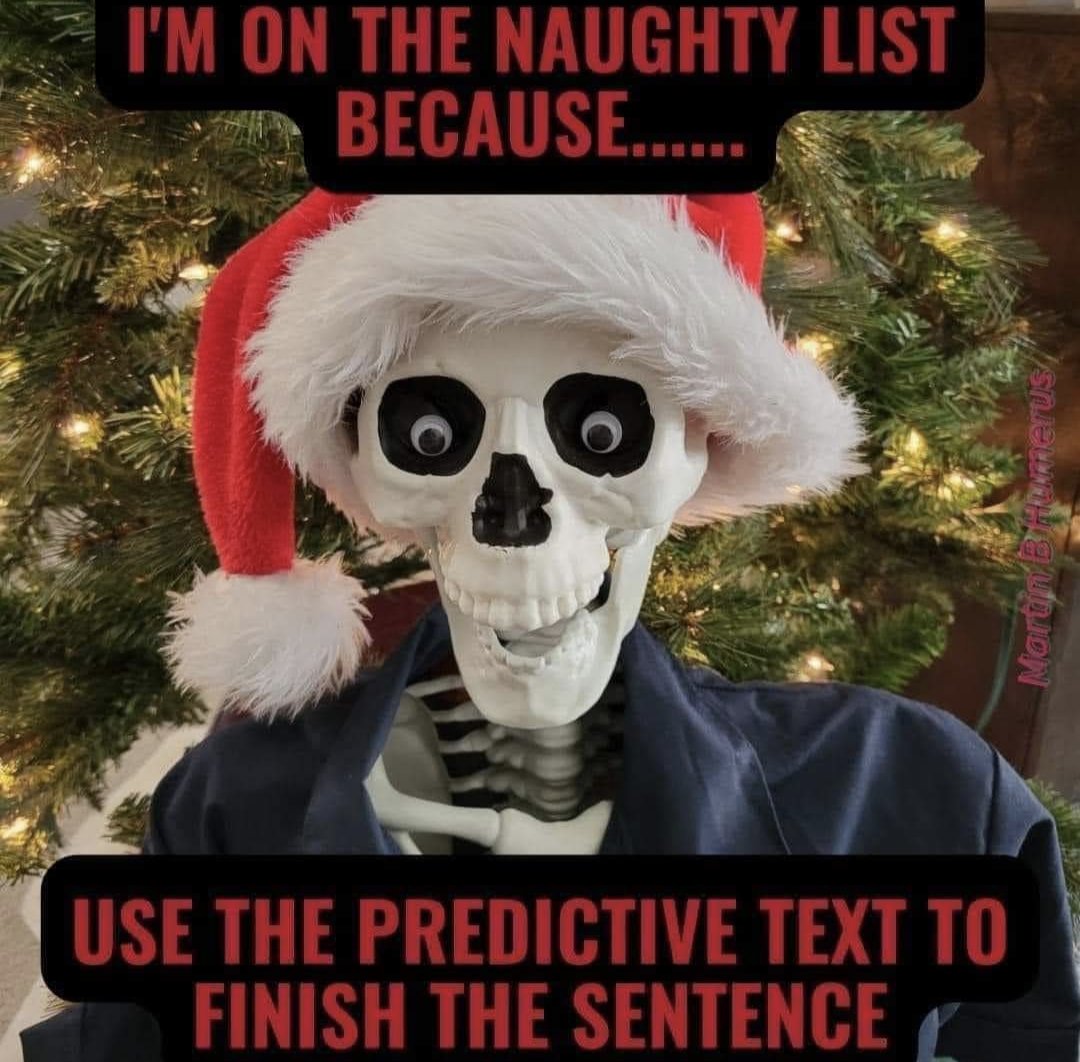 BethCGreenberg's tweet image. I&apos;m on the naughty list because of a few days in my head and I&apos;m so excited 😊
#predictivetext