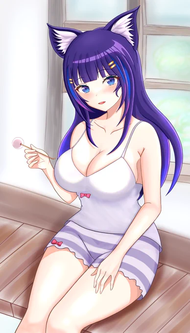 ASMRシチュエーション  「耳かきしてあげるから、ここにおいで。ほら、いい子だから。」  #吉花こころ #画狼伝説 #イラスト #Vtuber