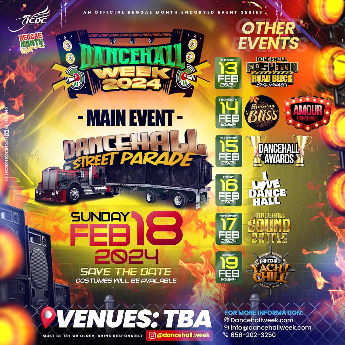 ThatsSoGlamiie's tweet photo. Dancehall Week 2024 🔥 
An official Reggae Month endorsed event series. 
@MCGESJamaica @ReggaeMonthJa @JCDCJamaica 
More info coming very very soon.. https://t.co/lZnOTC7UoD