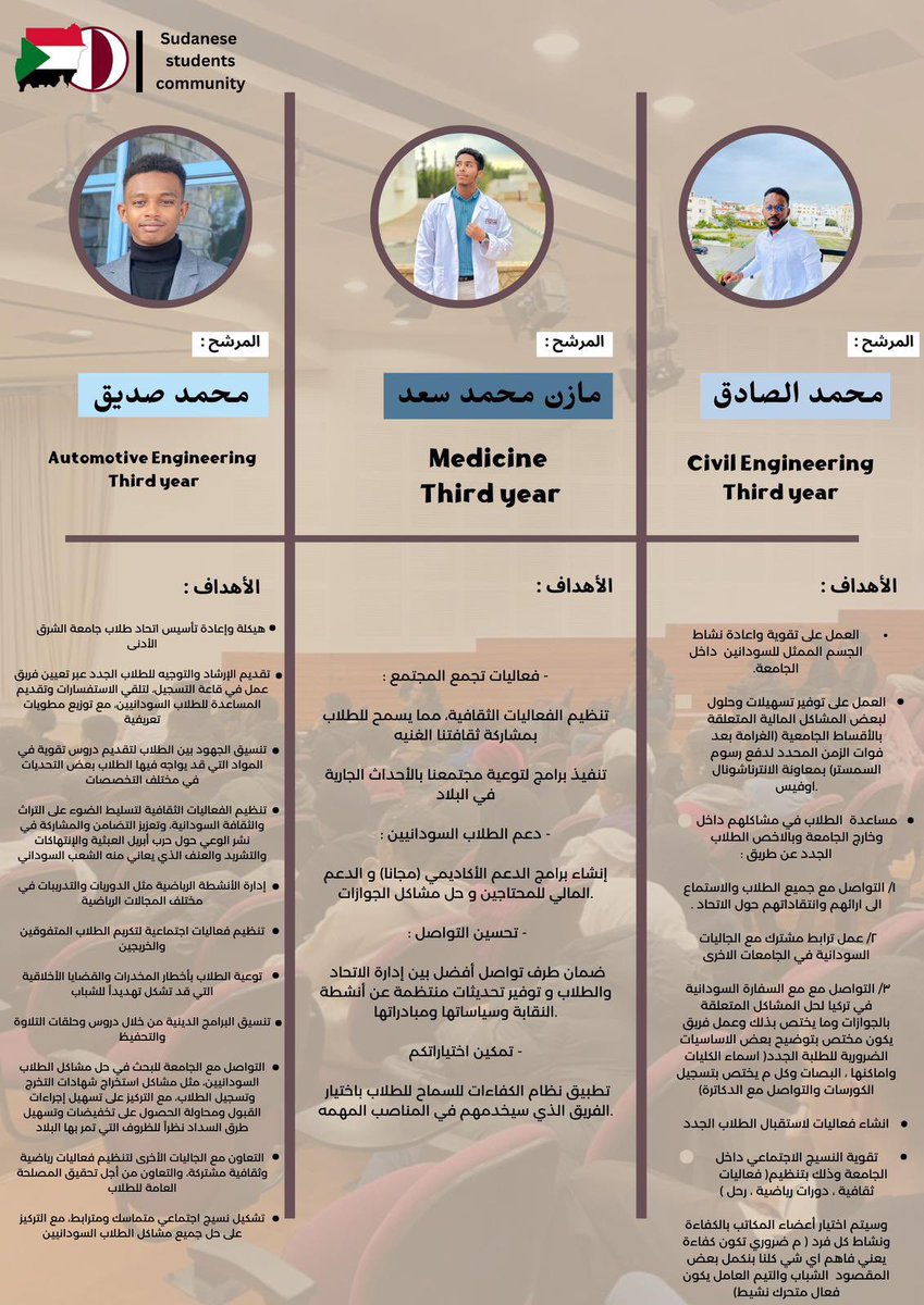 السلام عليكم ورحمة الله وبركاته،

اما بعد،
فقد بدات الانتخابات الرئاسية لاتحاد الطلبة السودانين في جامعة الشرق الادنى للتصويت، يرجى التواصل على الخاص لارسال رابط التصويت.
 
آخر يوم للتصويت هو 31/12 على تمام الساعة 11:59 PM.