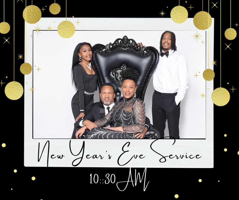Join us in the morning at 10:30am for New Year’s Eve Worship Service! Pastor Cooper will be sharing the message entitled, “It’s Time For An End of the Year Inventory!” 

Elijah Fellowship Community Church
311 Roaring Springs Drive
Desoto, TX 75115