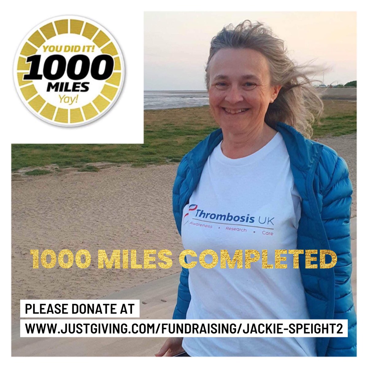 I’ve just completed the @countrywalking #Walk1000Miles2023 challenge, fundraising for @ThrombosisUK. 
You still have a few days to make a donation to my JustGiving page if you wish. Thank you! justgiving.com/fundraising/ja… 
#Walk1000Miles #ThrombosisUK #ForMum💖 #thrombosisawareness