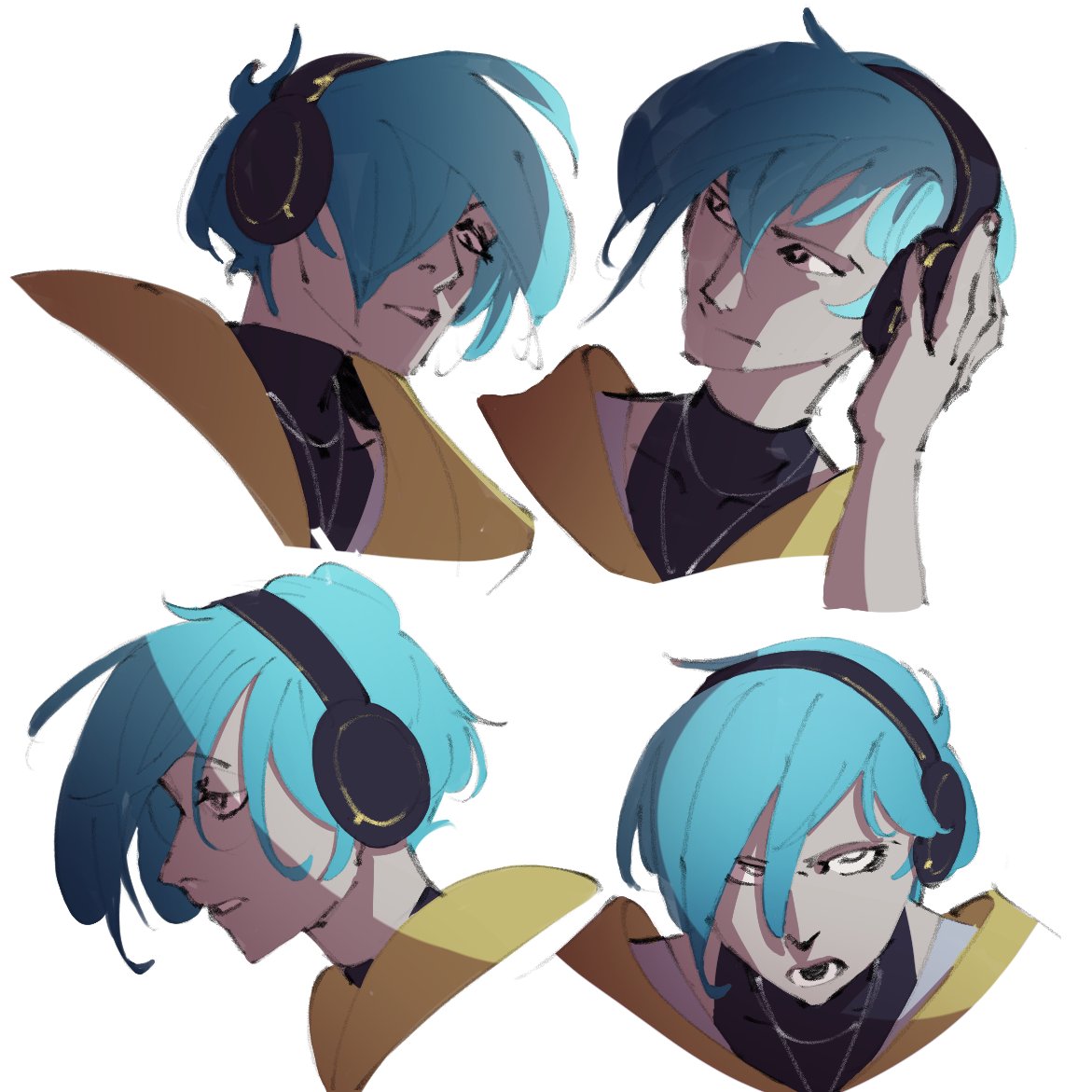Heartsteel Aphelios expressions 🌙 I'm approaching 1.5 million mastery on the moon cake, so I think it's about time I drew him again! #heartsteelfanart #Aphelios